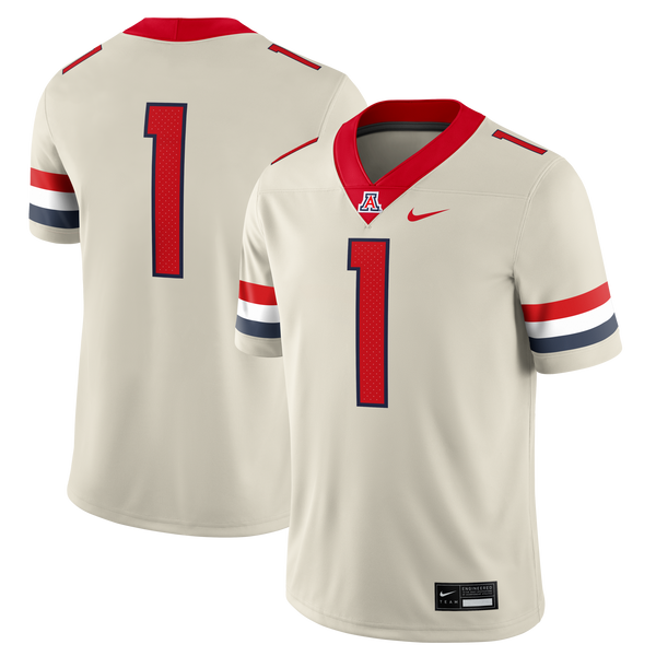 #1 Arizona Wildcats Alternate Game Football Jersey - Cream