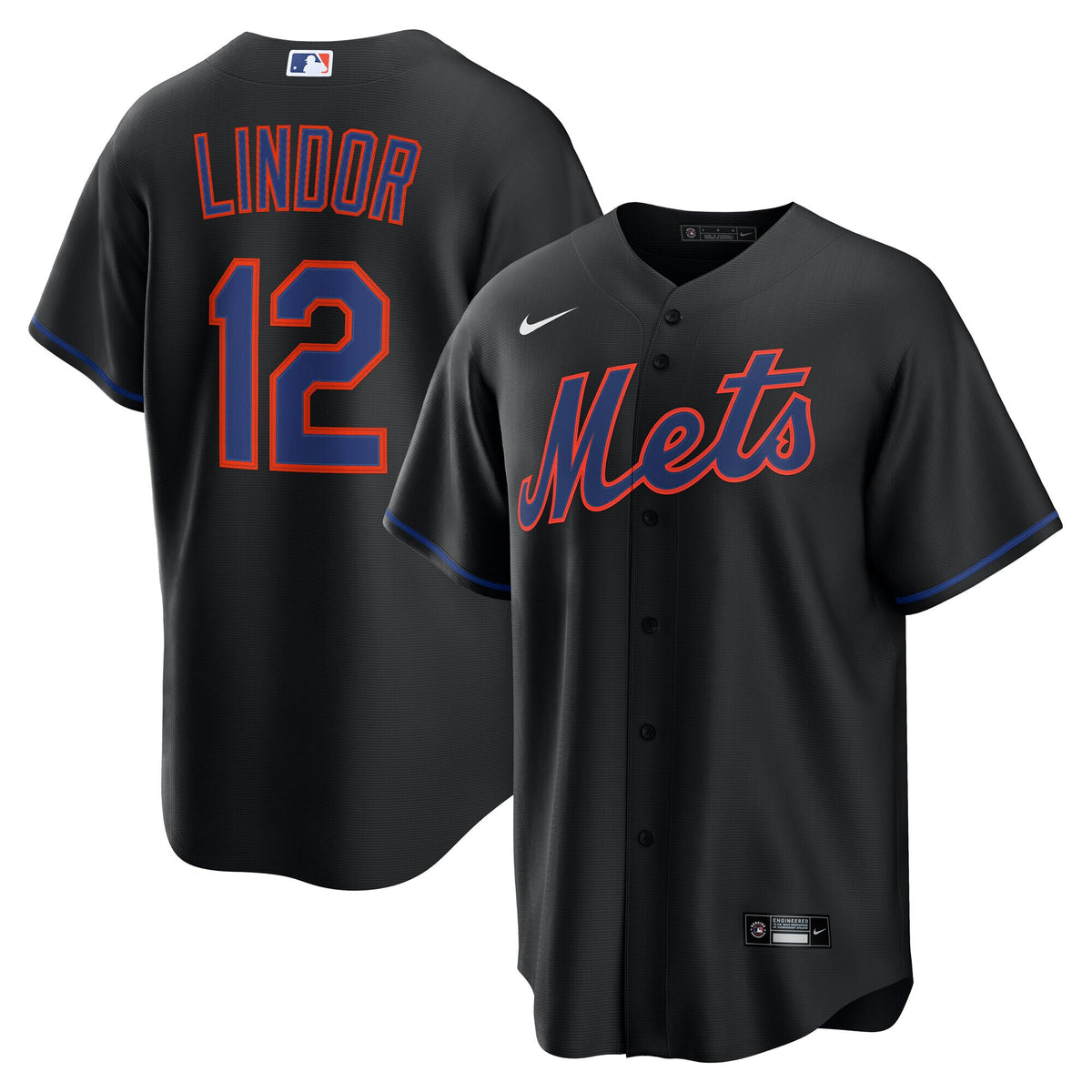 New York Mets Francisco Lindor Black Alternate Replica Jersey