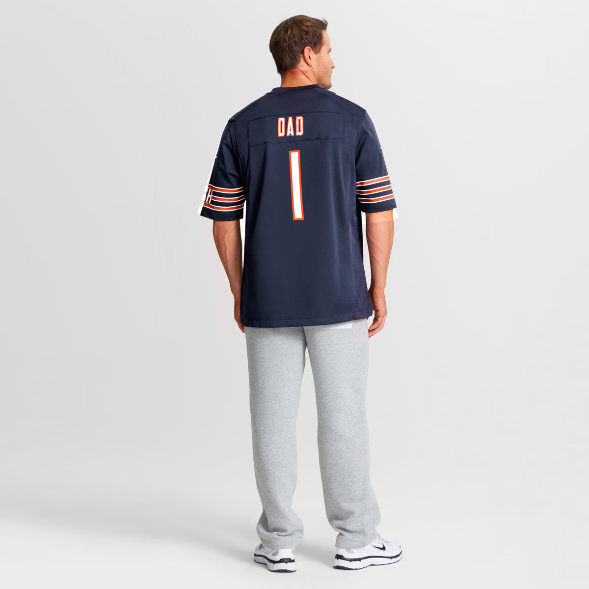 Chicago Bears Number 1 Dad Navy Game Jersey