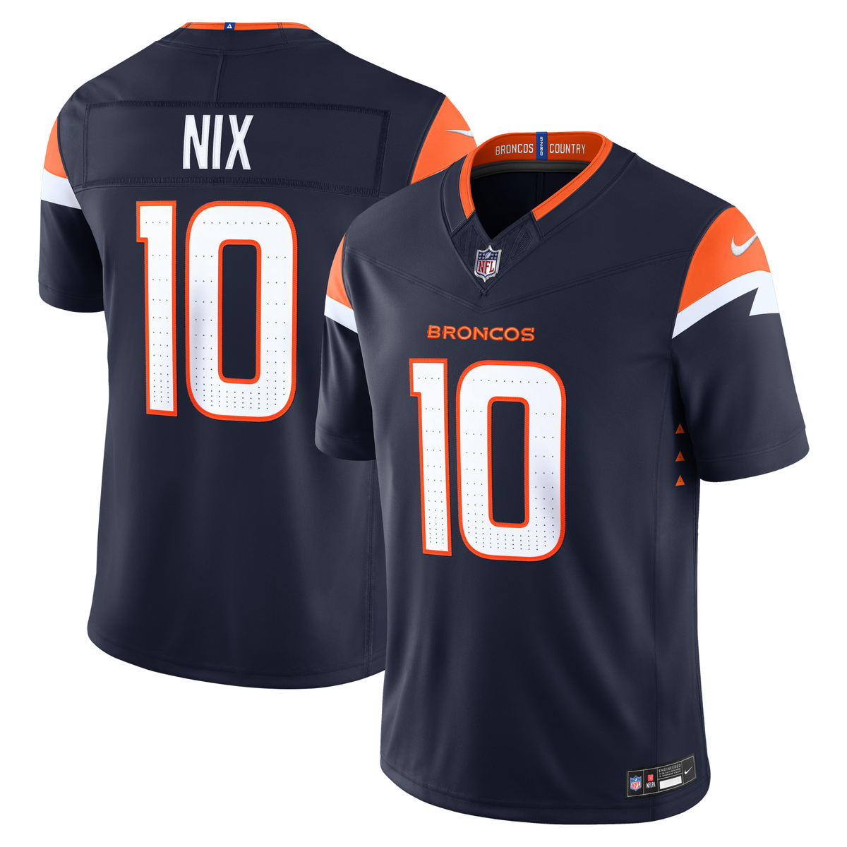 Denver Broncos Bo Nix Navy Alternate Vapor F.U.S.E. Stitched Limited Jersey