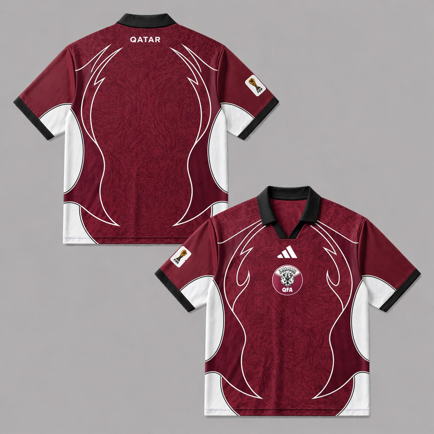 Qatar World Cup 2026 Collar Soccer Jersey PVT01
