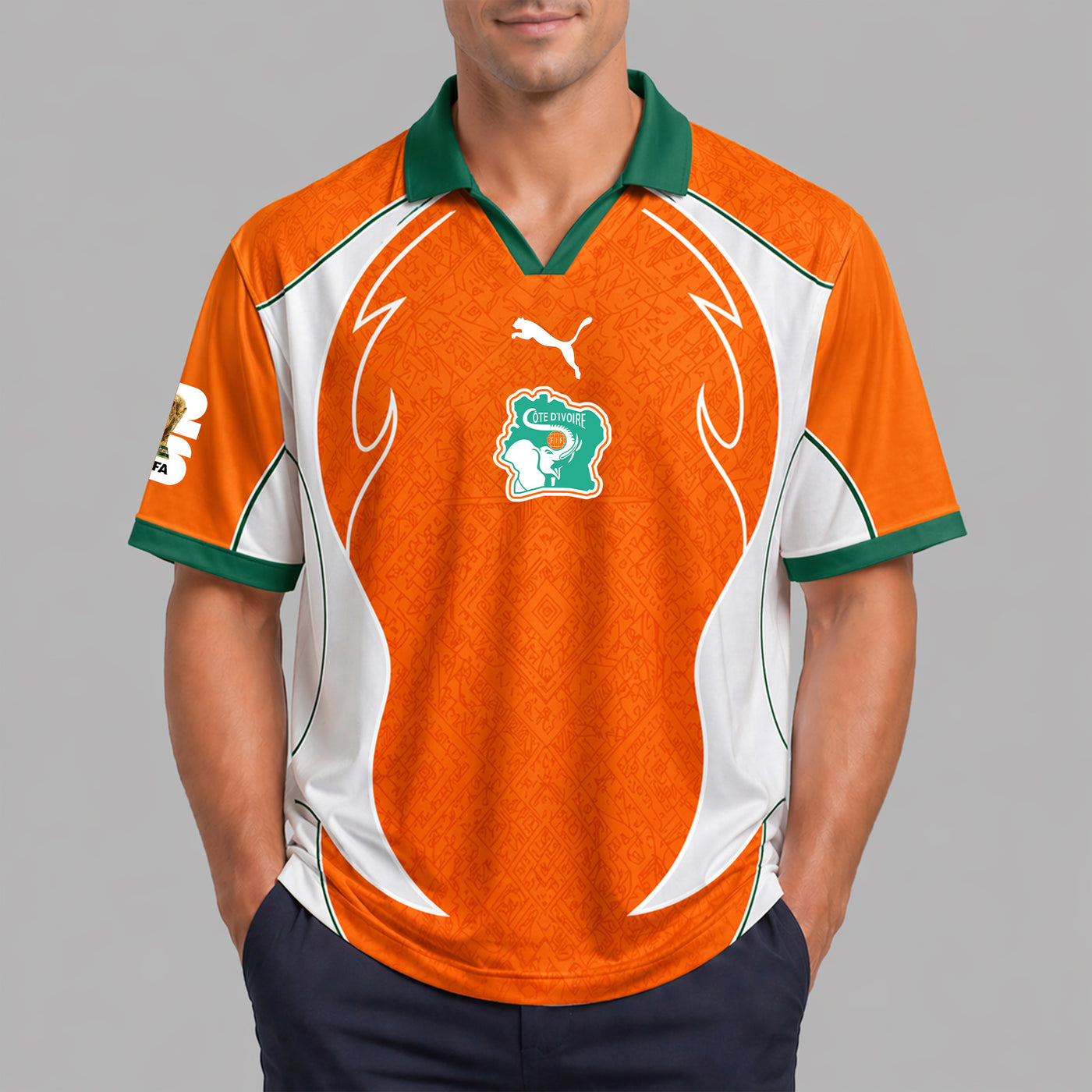 Ivory Coast World Cup 2026 Collar Soccer Jersey PVT01
