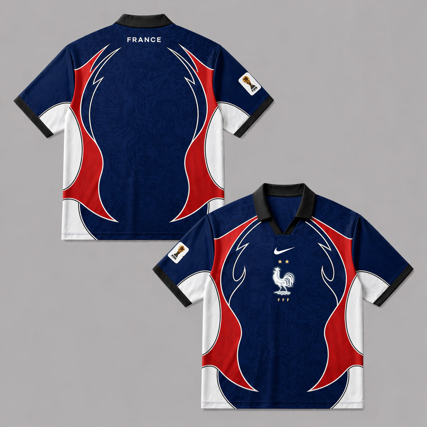 France World Cup 2026 Collar Soccer Jersey PVT01
