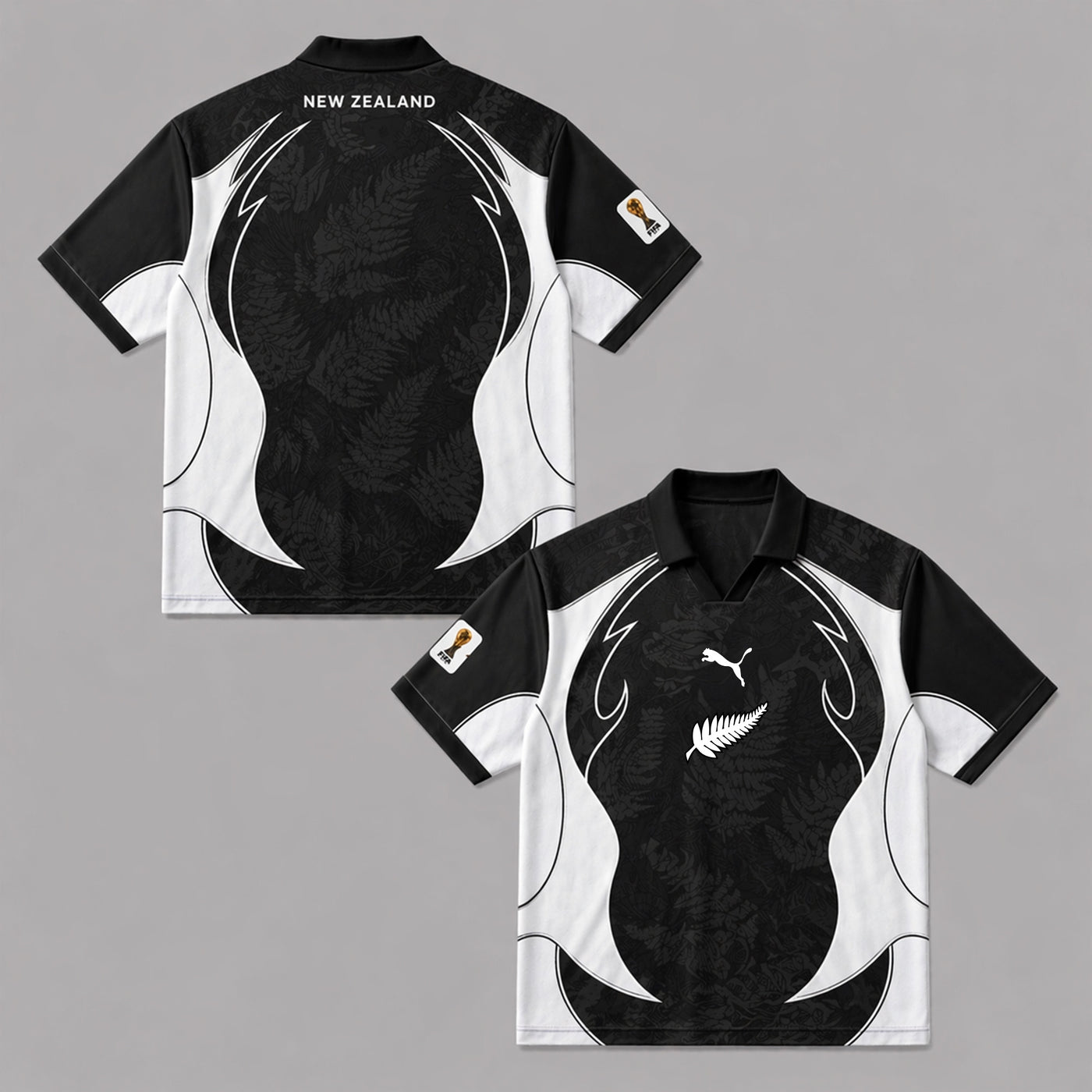 New Zealand World Cup 2026 Collar Soccer Jersey PVT01