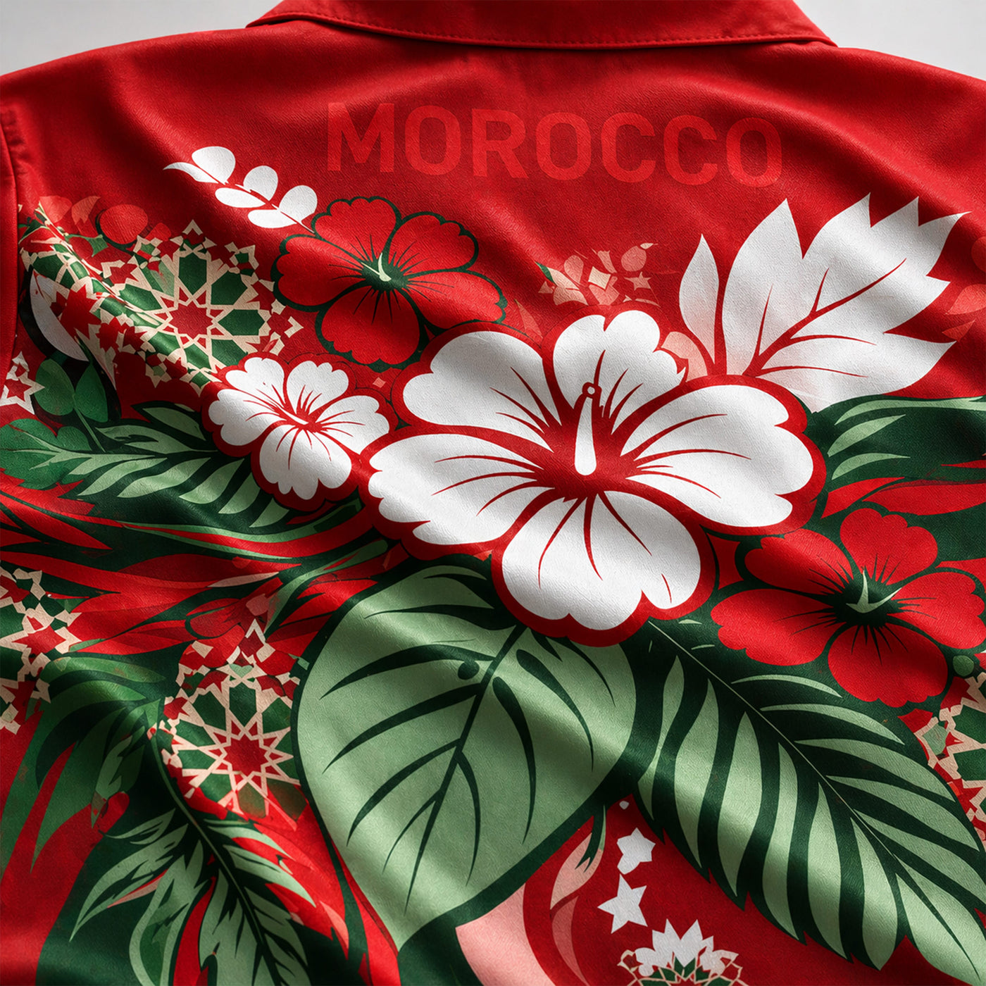 Morocco World Cup 2026 Floral Hawaiian Shirt PVT02
