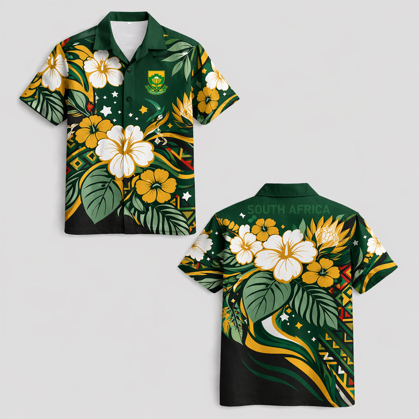 South Africa World Cup 2026 Floral Hawaiian Shirt PVT02