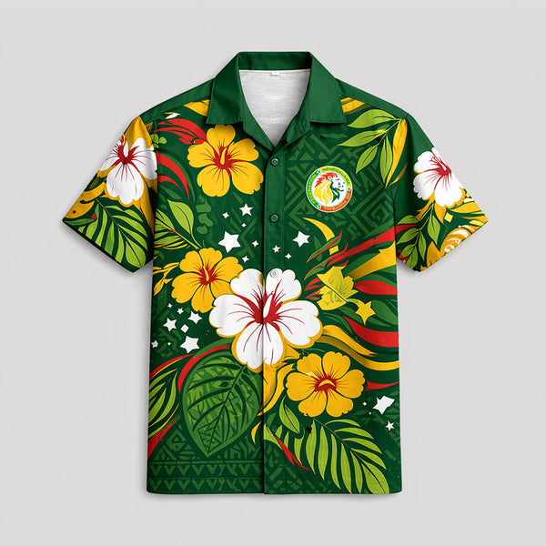 Senegal World Cup 2026 Floral Hawaiian Shirt PVT02