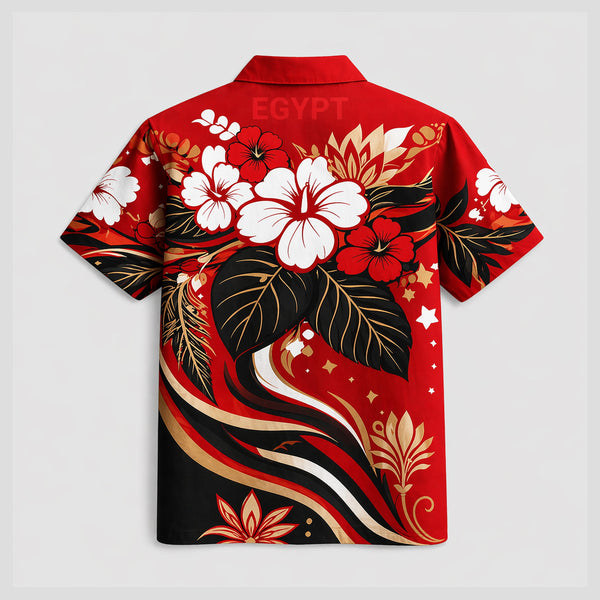 Egypt World Cup 2026 Floral Hawaiian Shirt PVT02