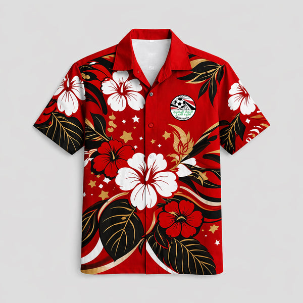 Egypt World Cup 2026 Floral Hawaiian Shirt PVT02