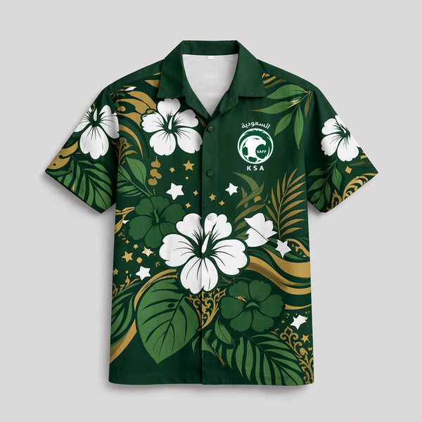 Saudi Arabia World Cup 2026 Floral Hawaiian Shirt PVT02