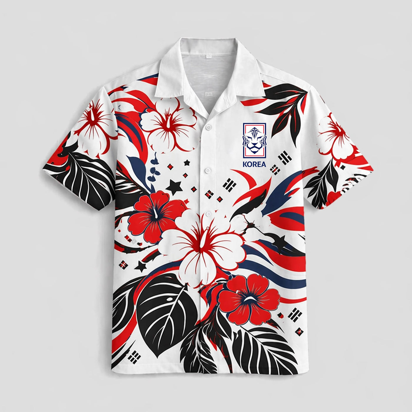 South Korea World Cup 2026 Floral Hawaiian Shirt PVT02
