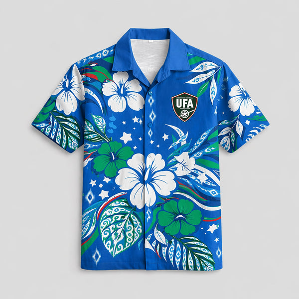 Uzbekistan World Cup 2026 Floral Hawaiian Shirt PVT02