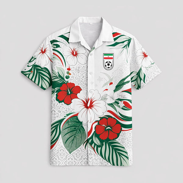 Iran World Cup 2026 Floral Hawaiian Shirt PVT02