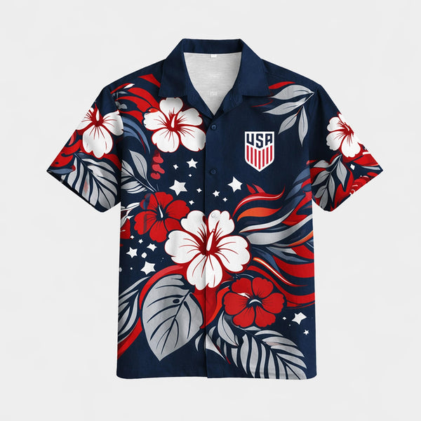 United States World Cup 2026 Floral Hawaiian Shirt PVT02