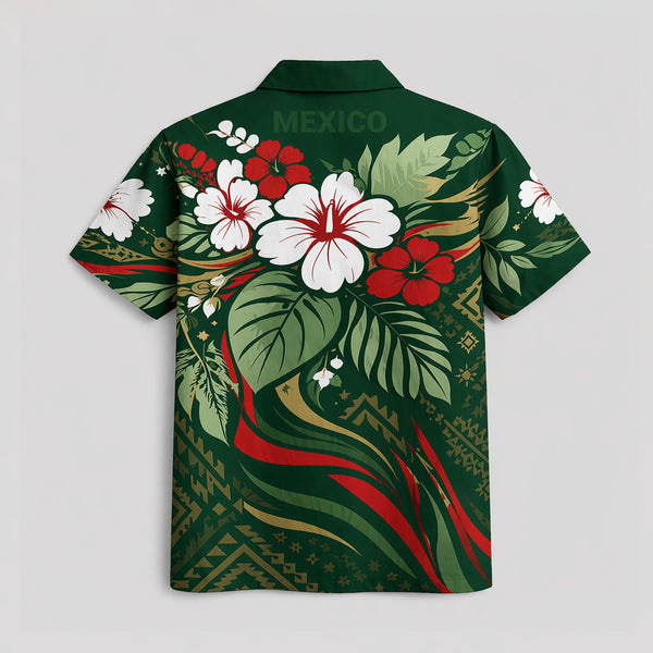 Mexico World Cup 2026 Floral Hawaiian Shirt PVT02