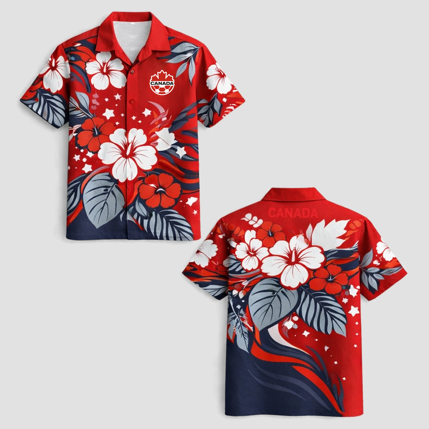 Canada World Cup 2026 Floral Hawaiian Shirt PVT02