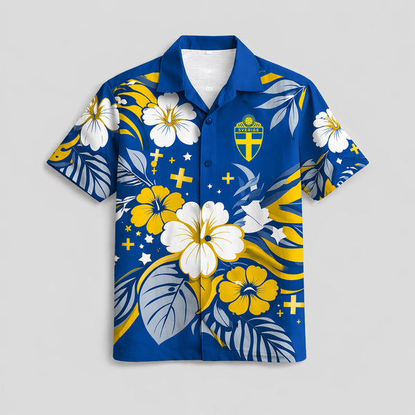 Sweden World Cup 2026 Floral Hawaiian Shirt PVT02