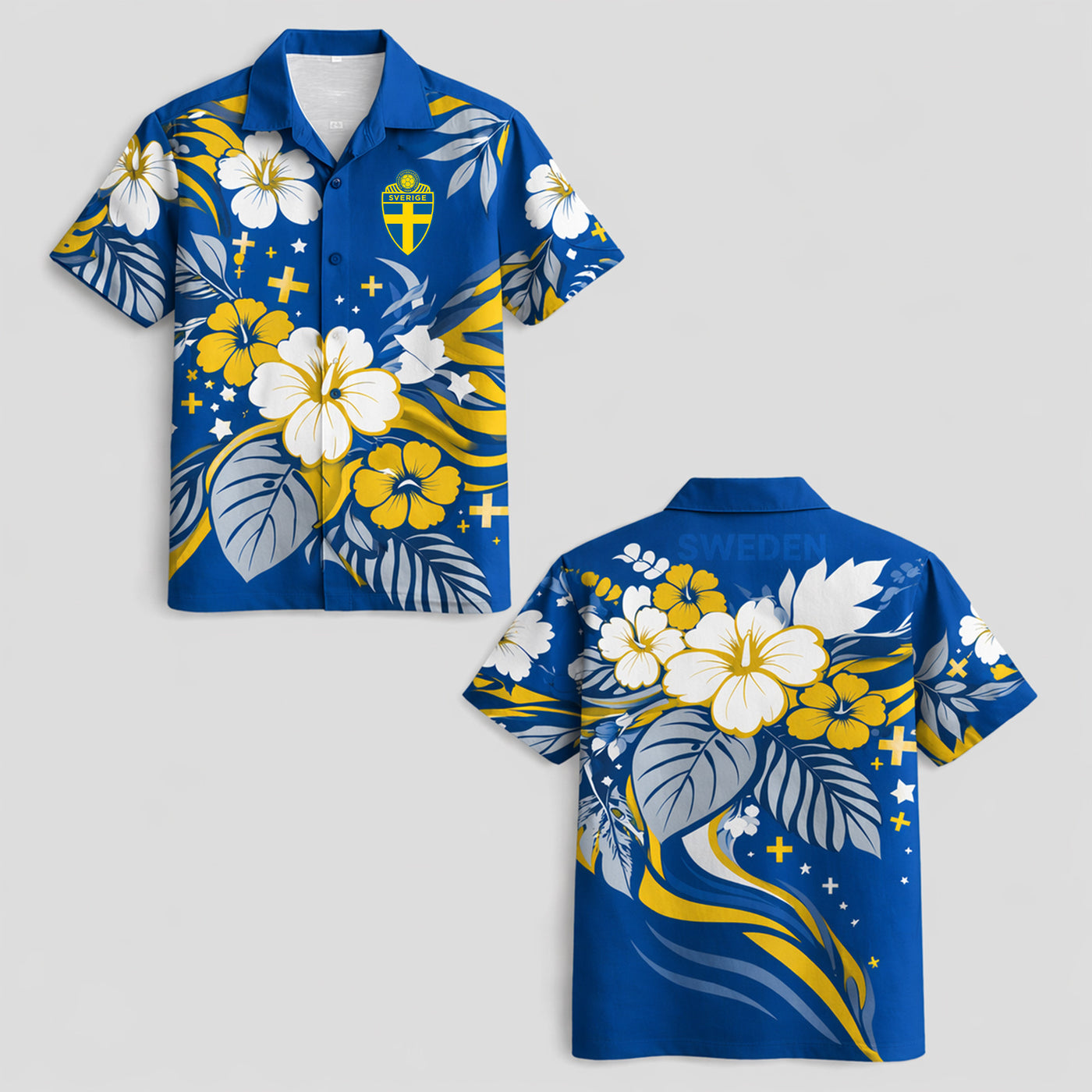 Sweden World Cup 2026 Floral Hawaiian Shirt PVT02
