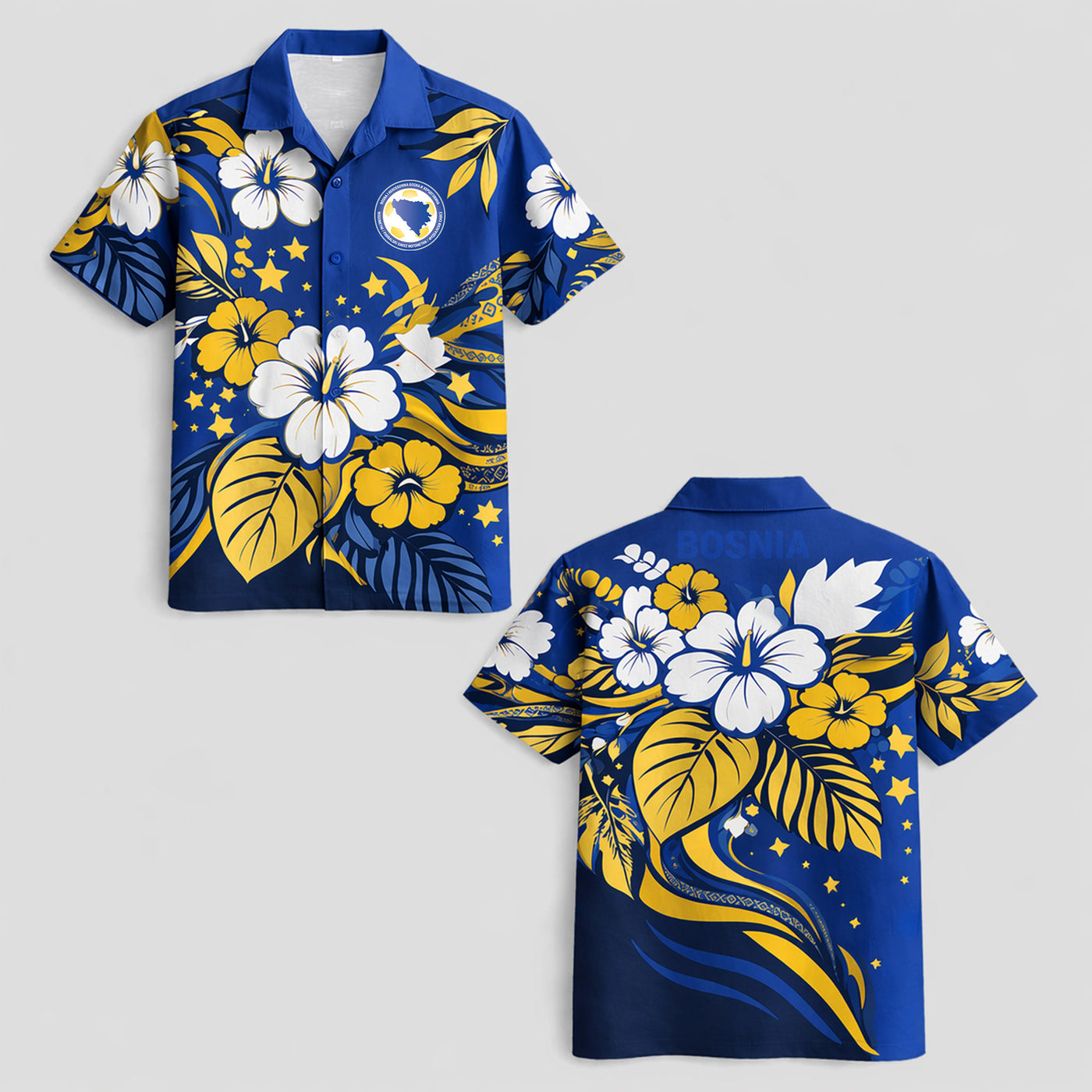 Bosnia and Herzegovina World Cup 2026 Floral Hawaiian Shirt PVT02