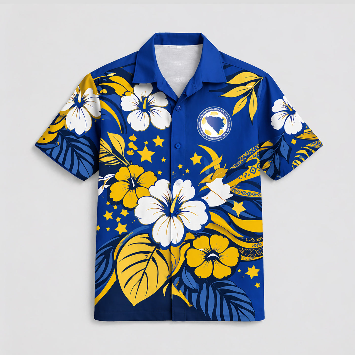 Bosnia and Herzegovina World Cup 2026 Floral Hawaiian Shirt PVT02