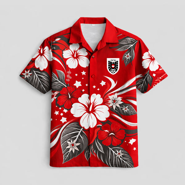 Austria World Cup 2026 Floral Hawaiian Shirt PVT02