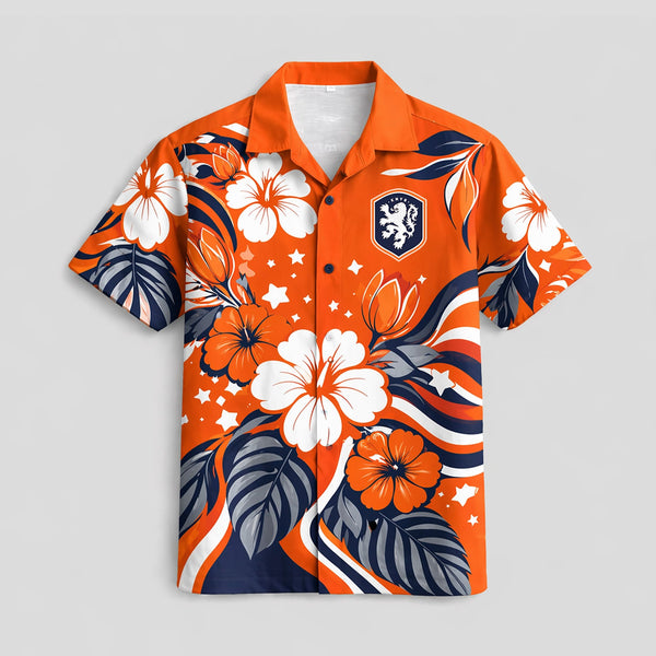 Netherlands World Cup 2026 Floral Hawaiian Shirt PVT02