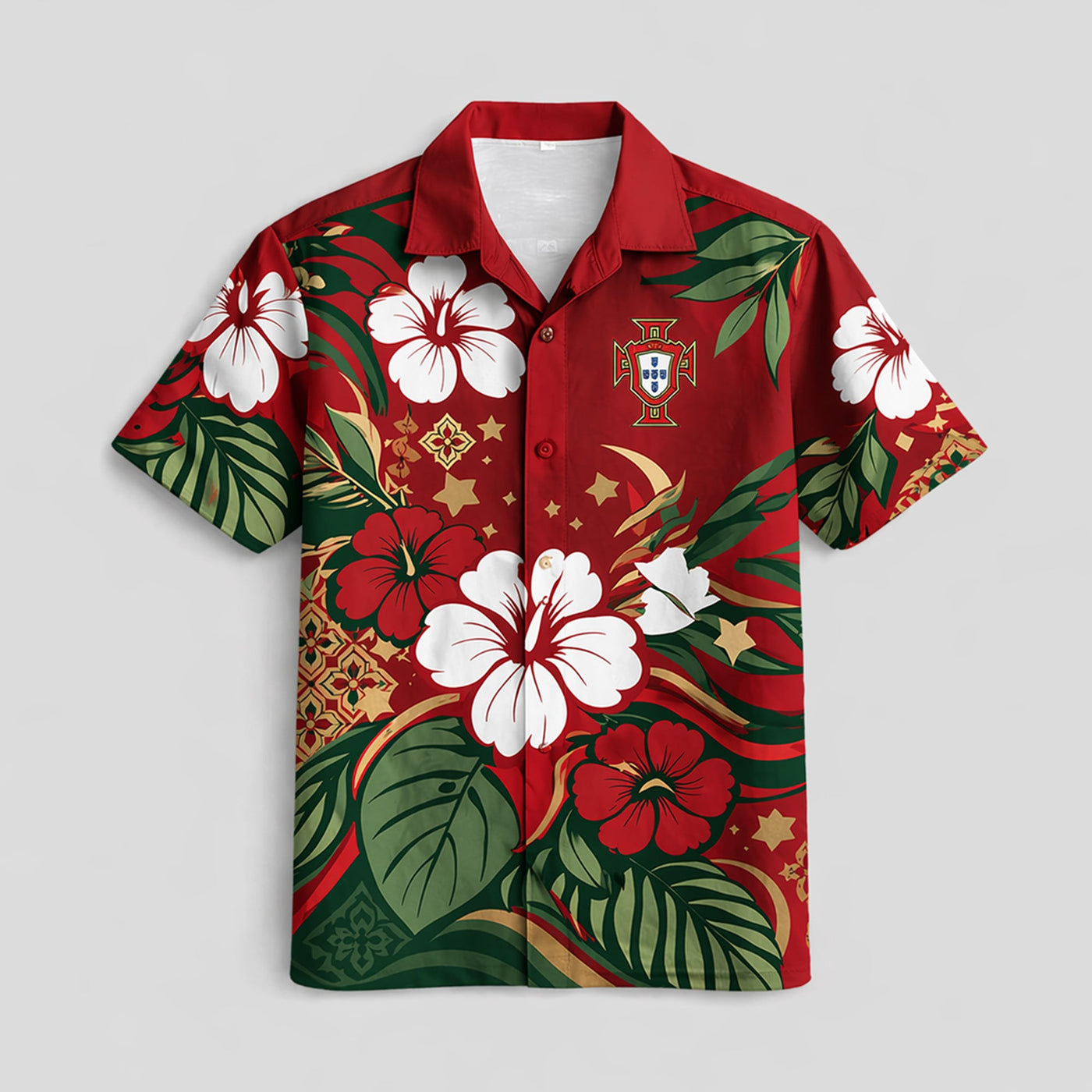 Portugal World Cup 2026 Floral Hawaiian Shirt PVT02