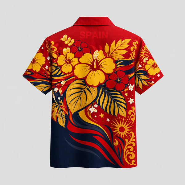 Spain World Cup 2026 Floral Hawaiian Shirt PVT02