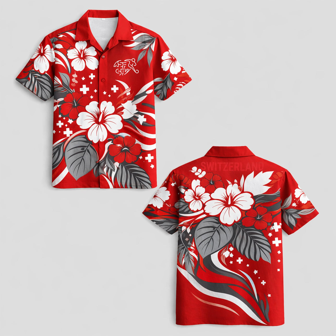 Switzerland World Cup 2026 Floral Hawaiian Shirt PVT02