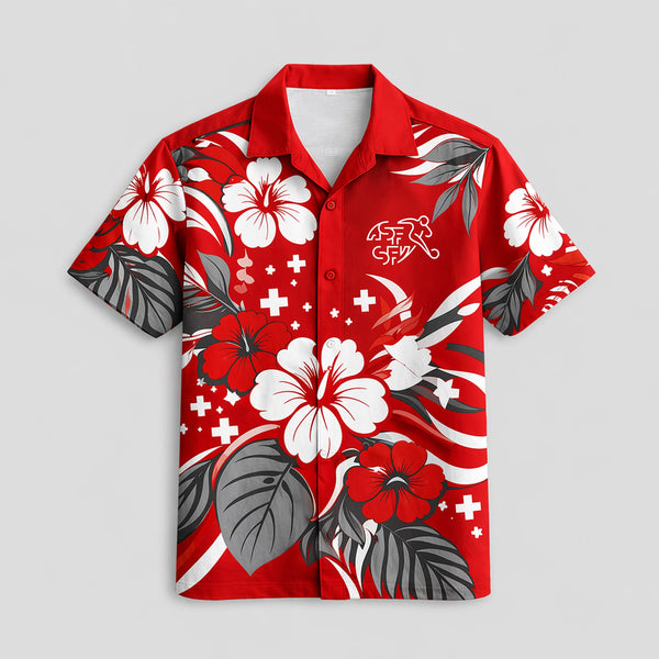 Switzerland World Cup 2026 Floral Hawaiian Shirt PVT02
