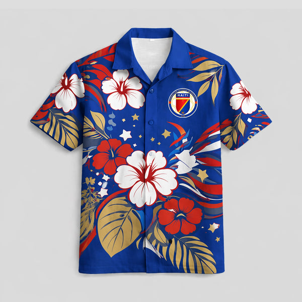 Haiti World Cup 2026 Floral Hawaiian Shirt PVT02