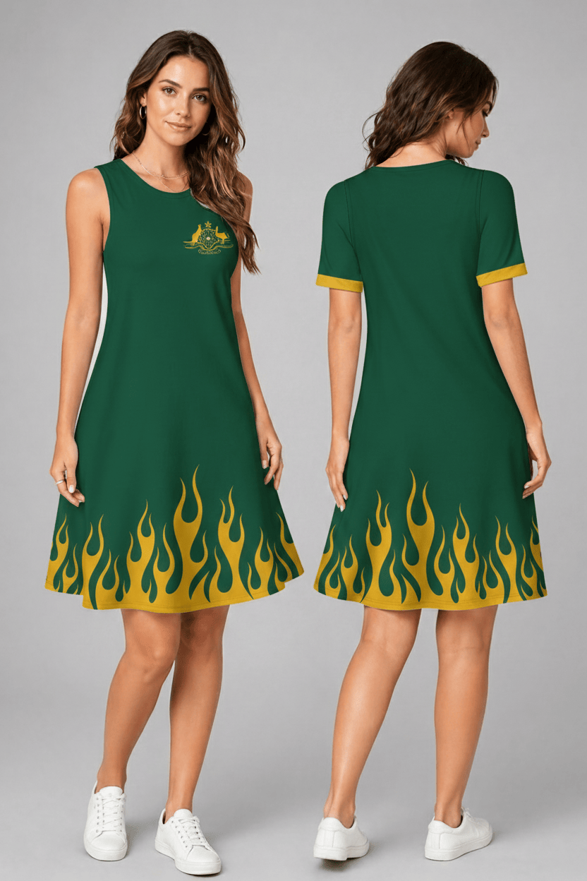 Australia World Cup 2026 Summer Dress Flame Dress
