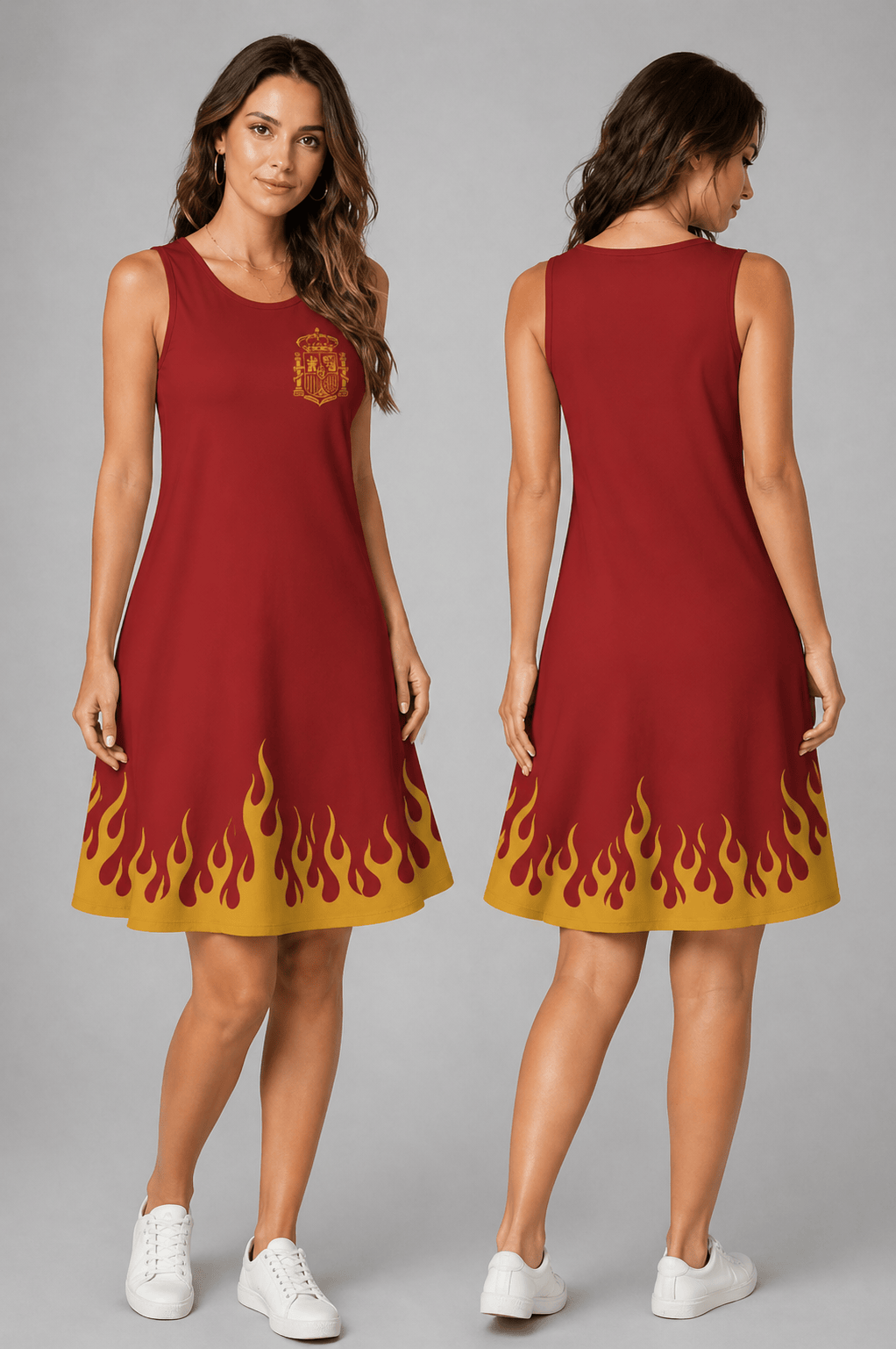 Spain World Cup 2026 Summer Dress Flame Dress
