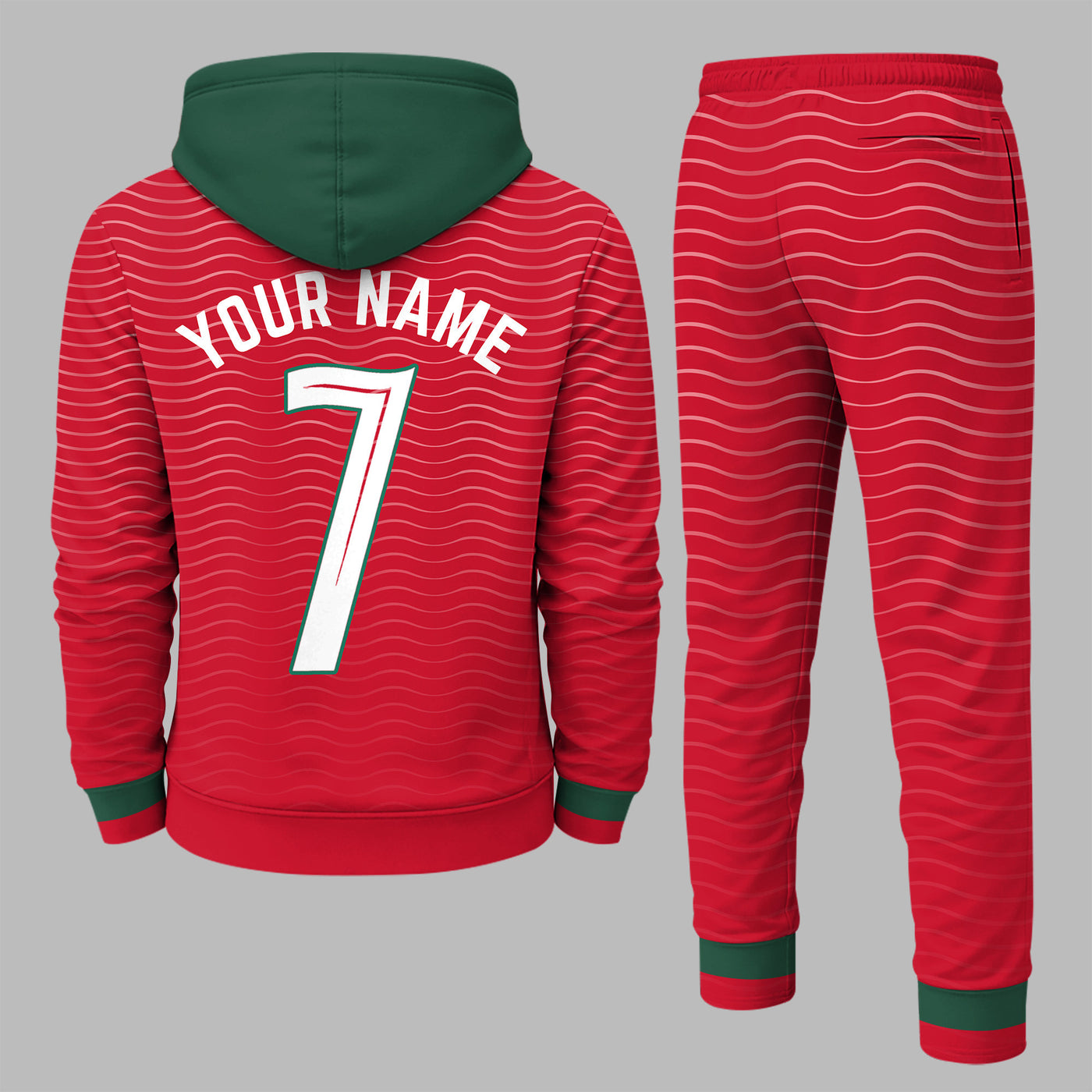 Portugal 2026 World Cup Home Hoodie Jogger Set PVT03