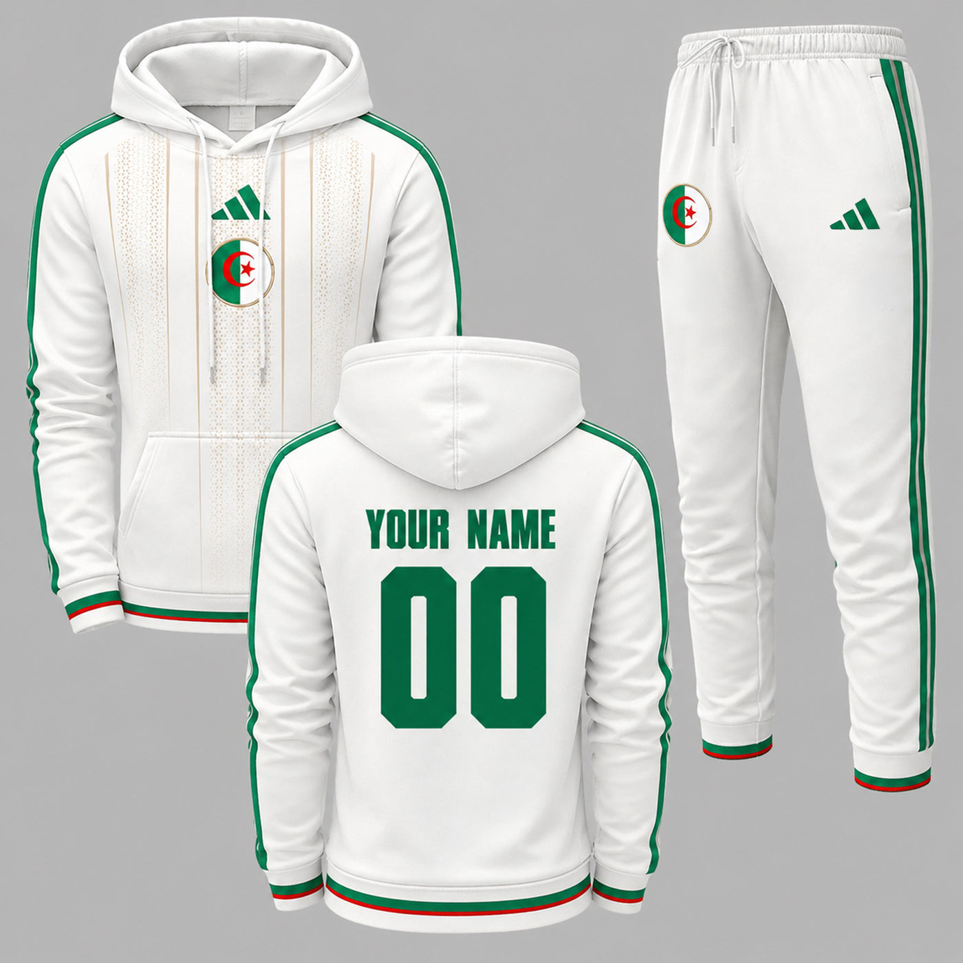 Algeria 2026 World Cup Away Hoodie Jogger Set PVT03