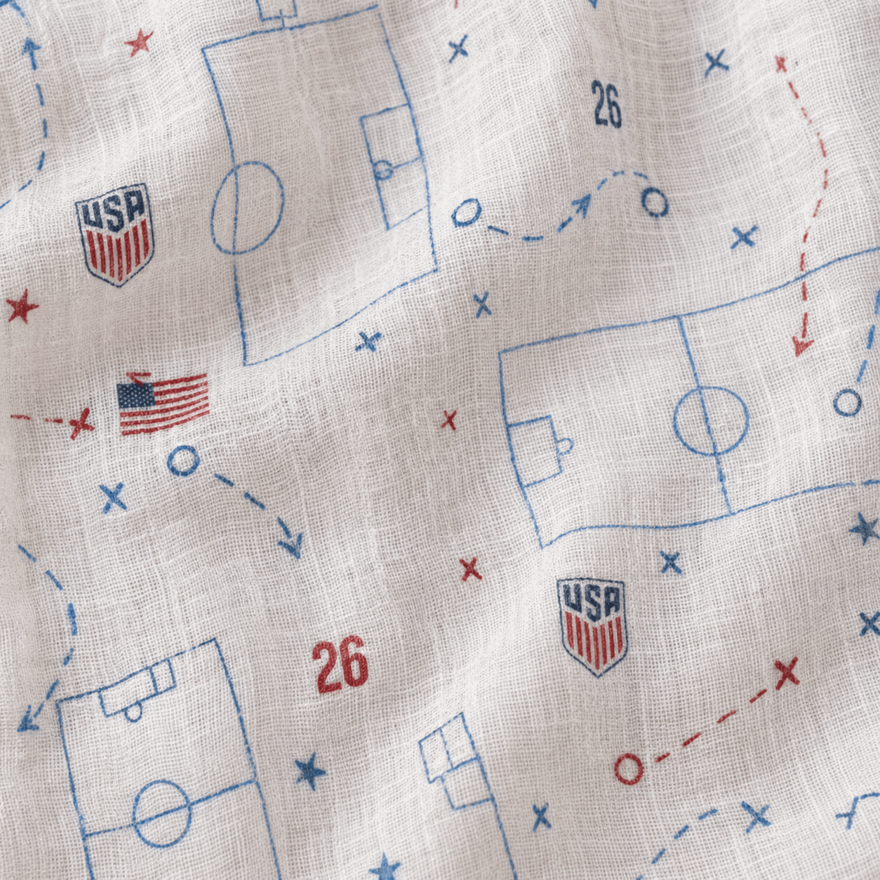 USA Soccer Team Soccer Pattern Women Linen Shirt