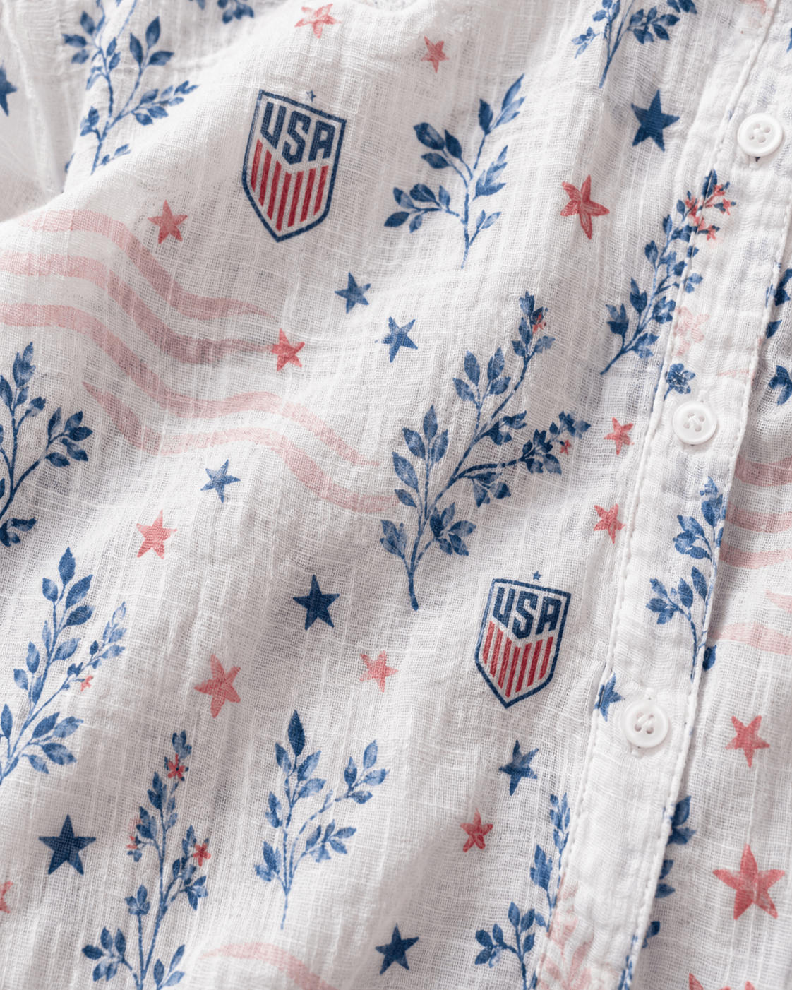 USA Soccer Team Floral Women Linen Shirt