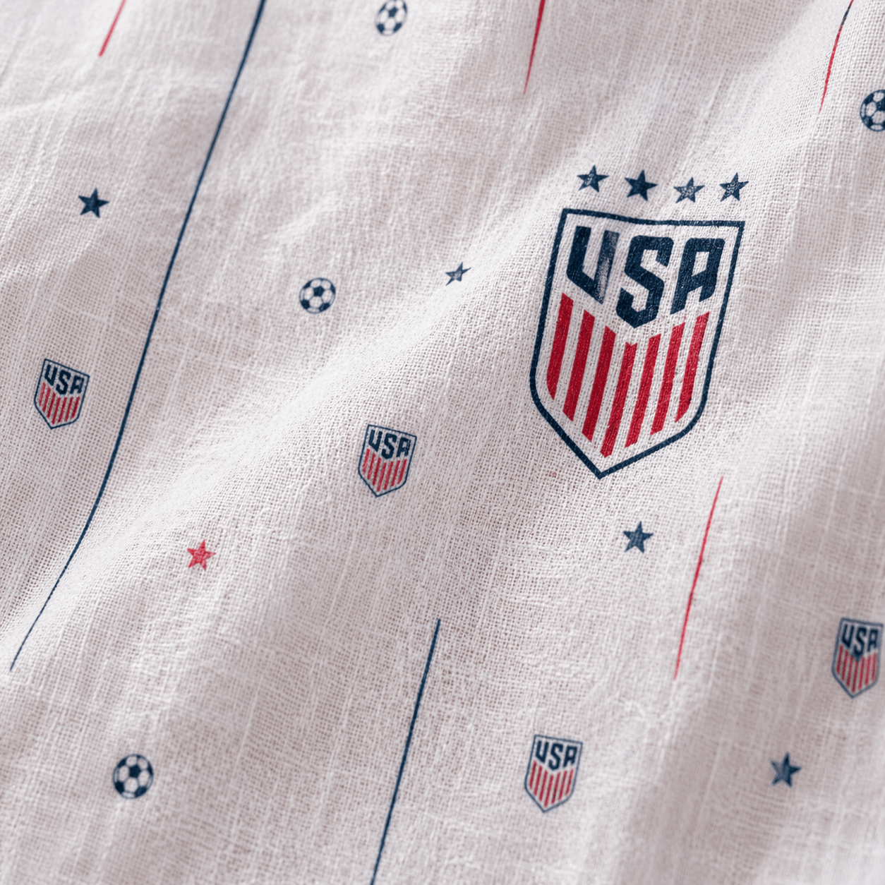 USA Soccer Team Minimalist Women Linen Shirt