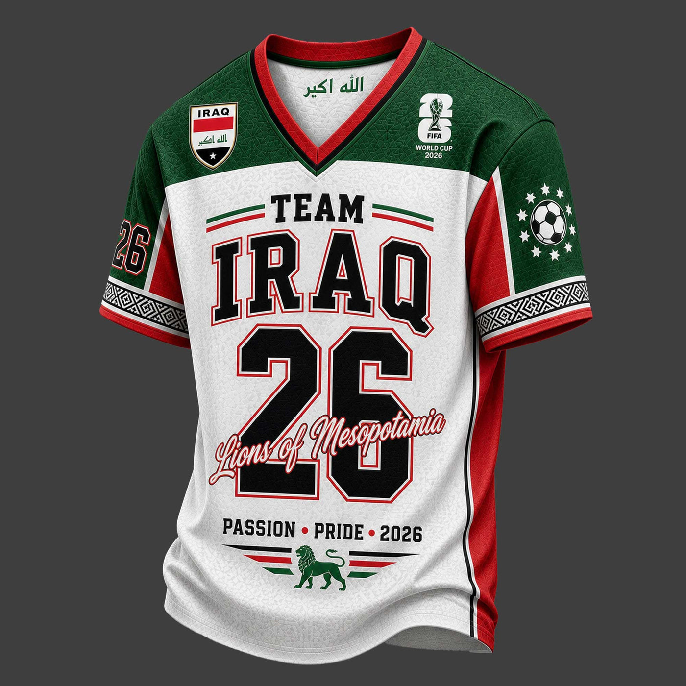 Iraq World Cup 2026 V-Neck Jersey