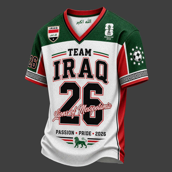 Iraq World Cup 2026 V-Neck Jersey