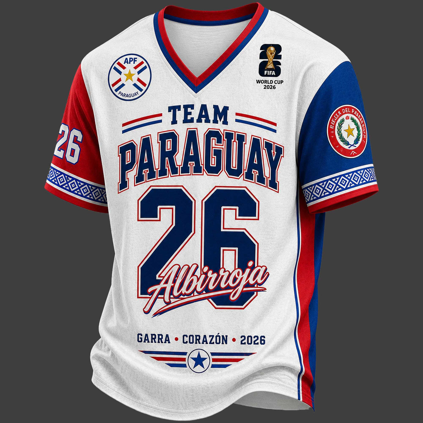 Paraguay World Cup 2026 V-Neck Jersey