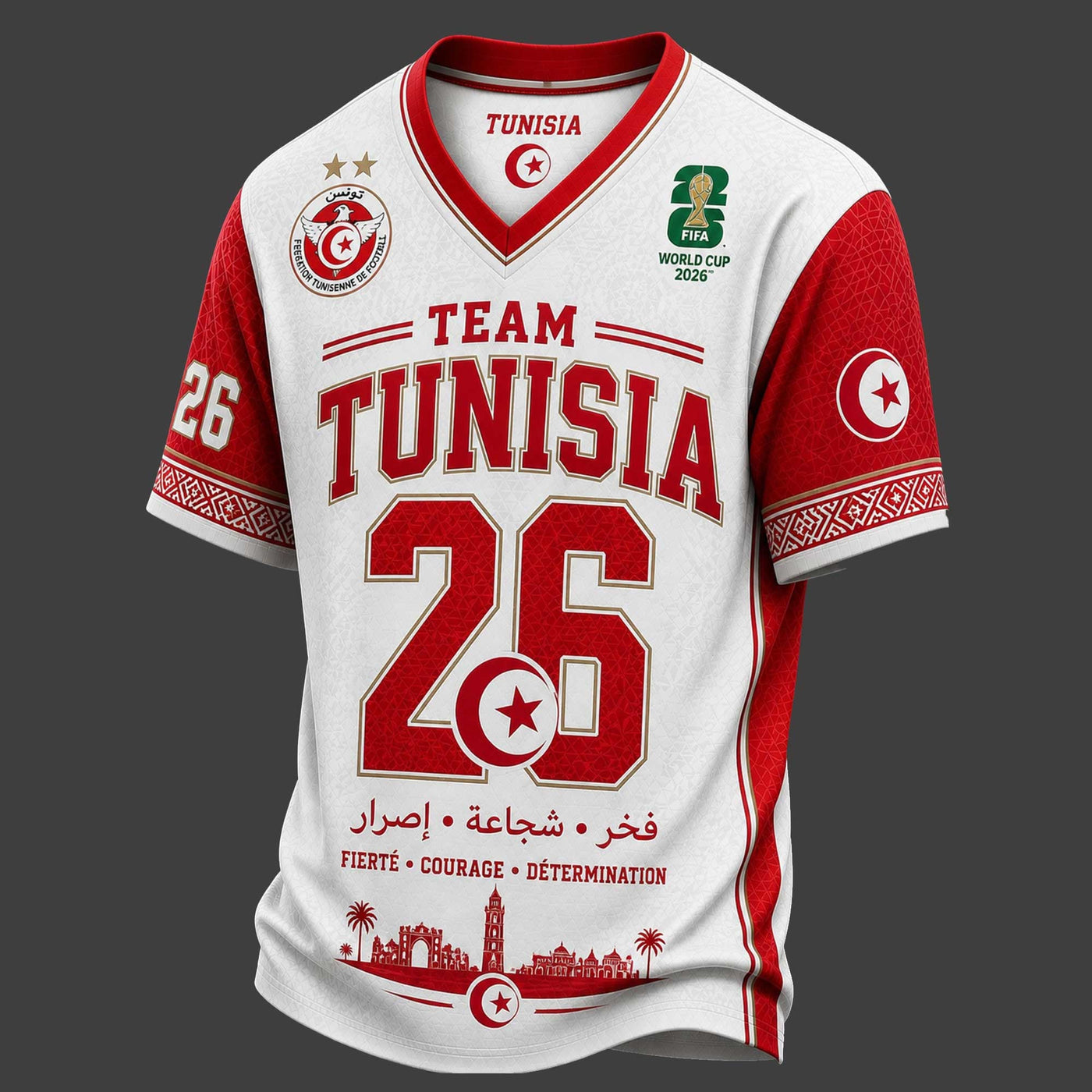 Tunisia World Cup 2026 V-Neck Jersey