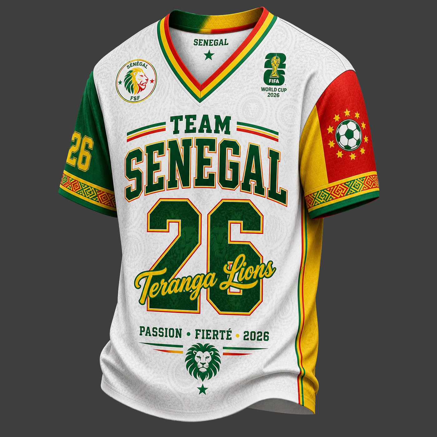 Senegal World Cup 2026 V-Neck Jersey
