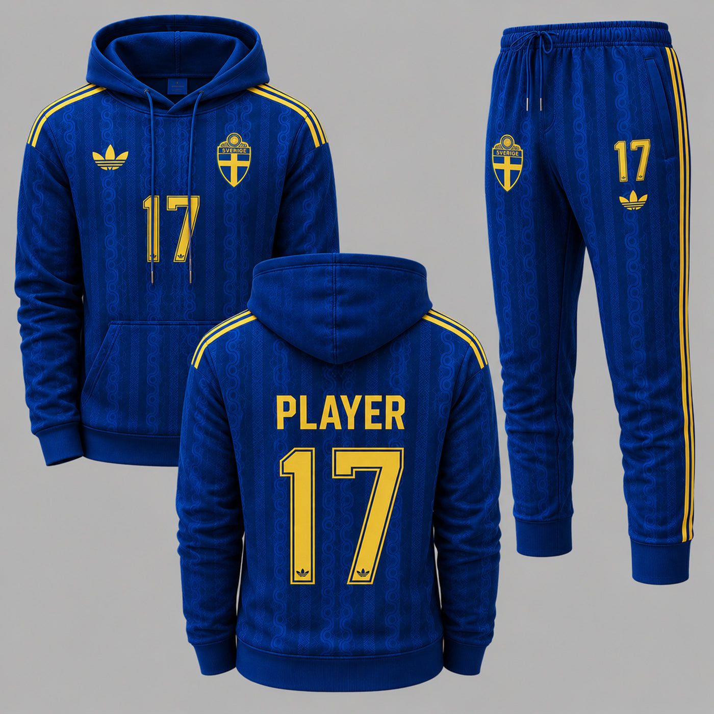 Sweden 2026 World Cup Away Hoodie Jogger Set PVT03