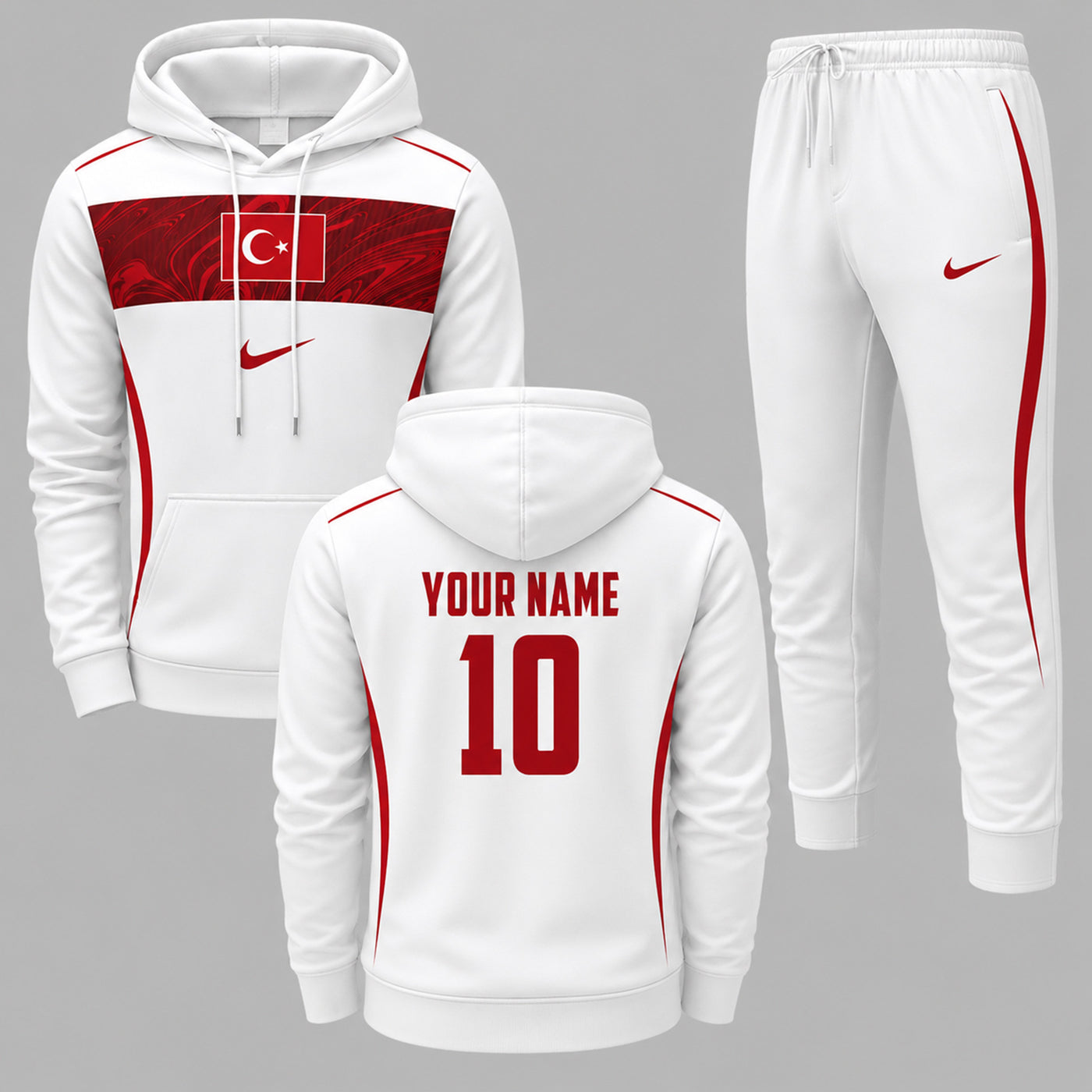 Turkey 2026 World Cup Away Hoodie Jogger Set PVT03