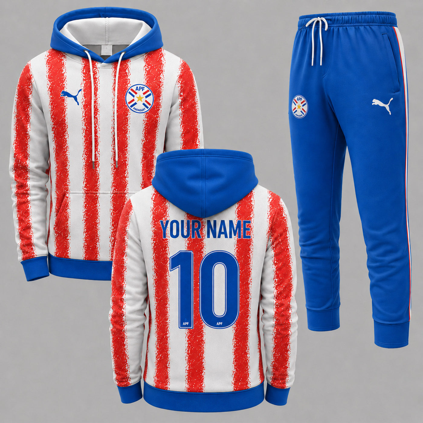 Paraguay 2026 World Cup Home Hoodie Jogger Set PVT03