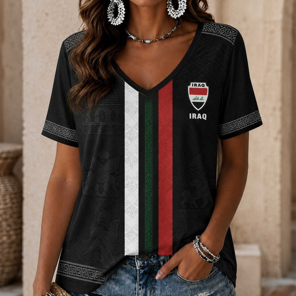 Iraq World Cup 2026 Heritage Women V-neck Shirt