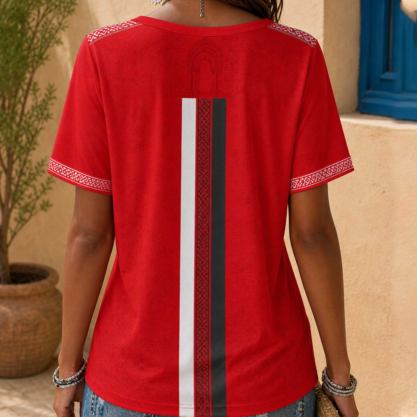 Tunisia World Cup 2026 Heritage Women V-neck Shirt