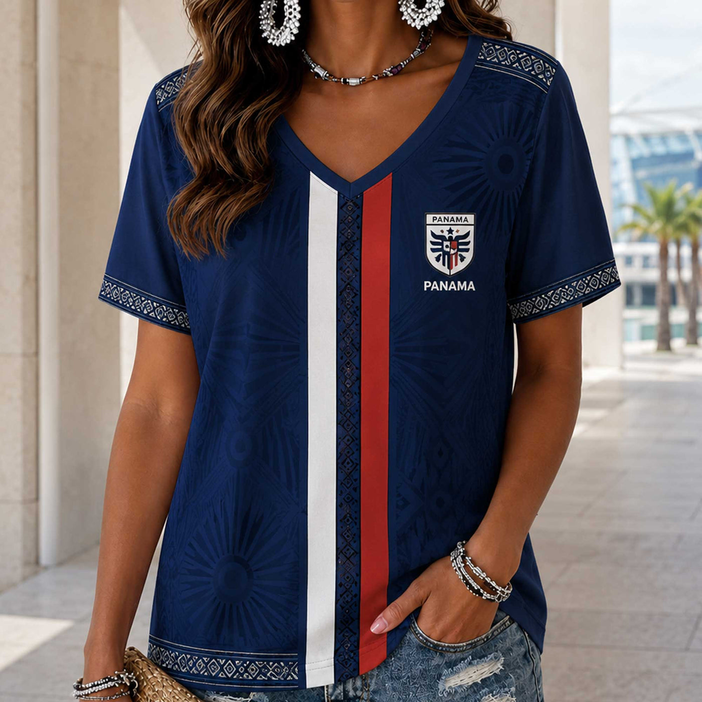 Panama World Cup 2026 Heritage Women V-neck Shirt