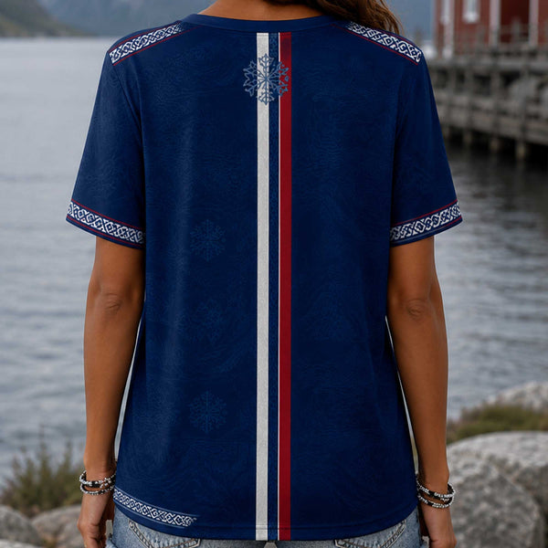 Norway World Cup 2026 Heritage Women V-neck Shirt